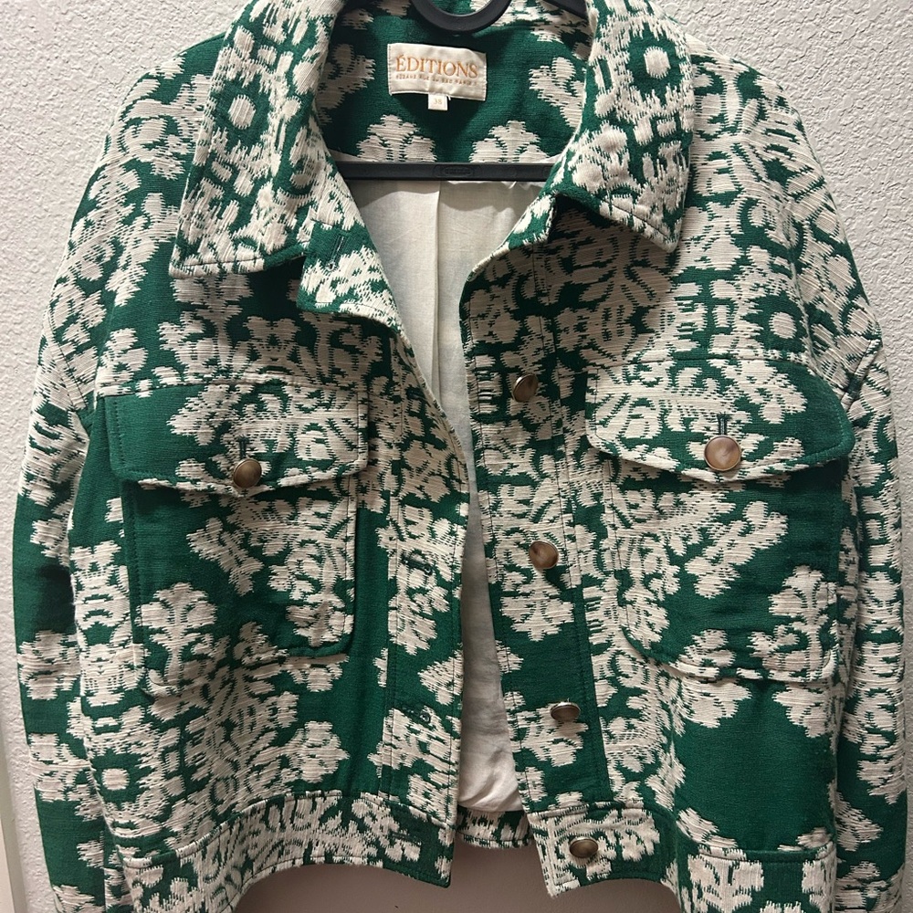Green and White Women's Jacket